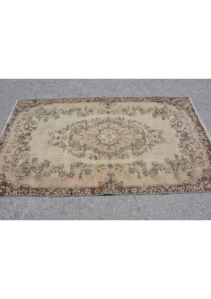 Türk Halısı, Eskitme Halı, Halı, 118 x 199 cm Bej Halı, Organik Banyo Halı, Ofice Alan Halı, 9984