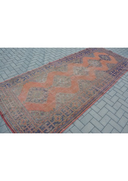 Türk Halısı, Eskitme Halı, Halı, 143 x 345 cm Mavi Halı, Ofice Salon Halı, Kabilesı Büyük Halı, 10967
