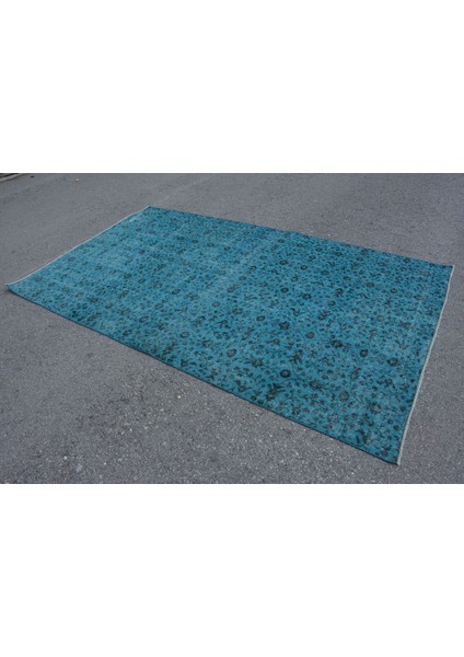 Türk Halısı, Eskitme Halı, Halı, 160 x 259 cm Mavi Halı, Salon Halı, Yer Halı, El Dokuma Büyük Halı, fırsatları