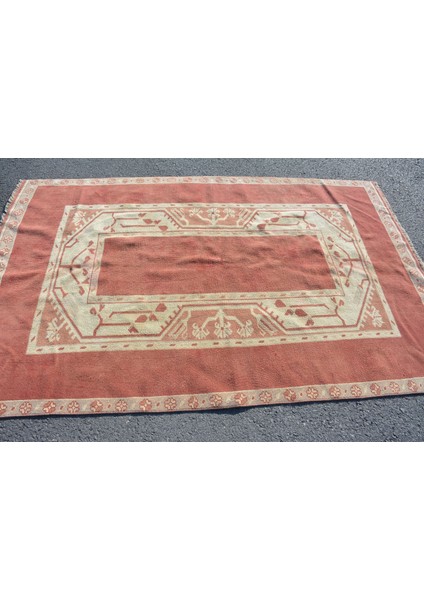 Eskitme Halı, Türk Halısı, Halı, 140 x 221 cm Sarı Halı, Yün Banyo Halı, Banyo Halı, 8656