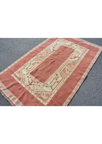 Eskitme Halı, Türk Halısı, Halı, 140 x 221 cm Sarı Halı, Yün Banyo Halı, Banyo Halı, 8656