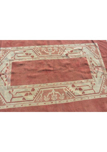 Eskitme Halı, Türk Halısı, Halı, 140 x 221 cm Sarı Halı, Yün Banyo Halı, Banyo Halı, 8656