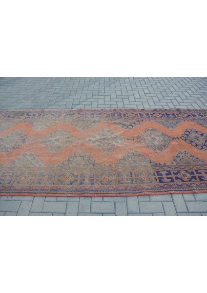 Türk Halısı, Eskitme Halı, Halı, 143 x 345 cm Mavi Halı, Ofice Salon Halı, Kabilesı Büyük Halı, 10967