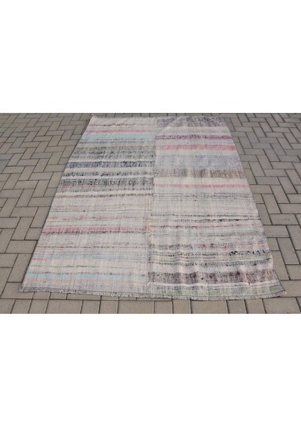 Eskitme Halı, Türk Halısı, Halı, 155 x 202 cm Bej Halı, Yün Banyo Halı, El Yapımı Alan Halı, 8145