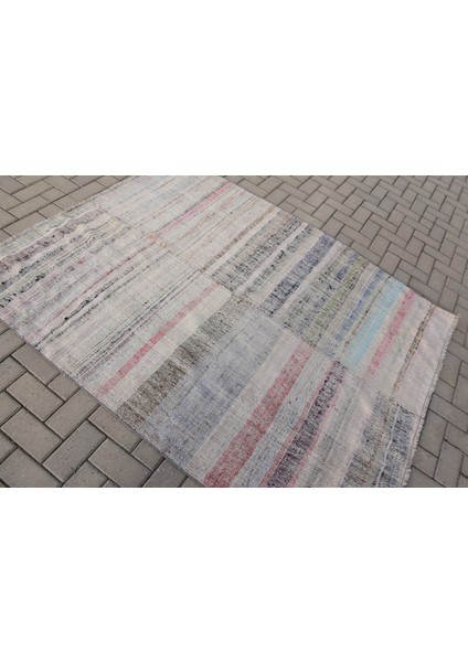 Eskitme Halı, Türk Halısı, Halı, 155 x 202 cm Bej Halı, Yün Banyo Halı, El Yapımı Alan Halı, 8145