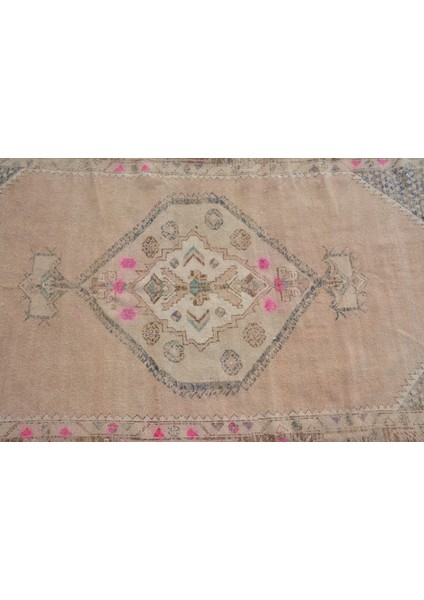 Türk Halısı, Eskitme Halı, Halı, 111 x 213 cm Bej Halı, Yün Banyo Halı, El Yapımı Alan Halı, 10933