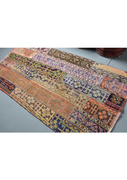 Eskitme Halı, Türk Halısı, Halı, 110 x 220 cm Yeşil Halı, Alan Halı, El Dokuma Banyo Halı, 8284