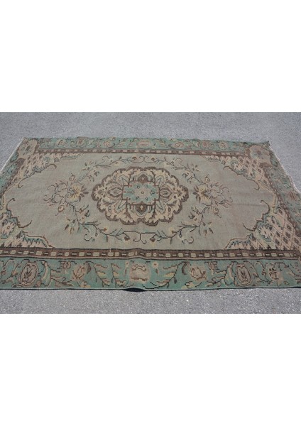 Eskitme Halı, Türk Halısı, Halı, 170 x 265 cm Yeşil Halı, Kabilesı Büyük Halı, Yün Yer Halı, 9968