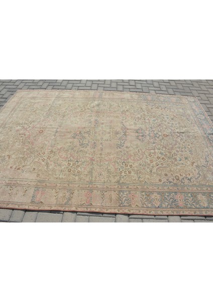 Türk Halısı, Eskitme Halı, Halı, 186 x 279 cm Bej Halı, El Dokuma Yer Halı, Bohemsı Salon Halı, 10937