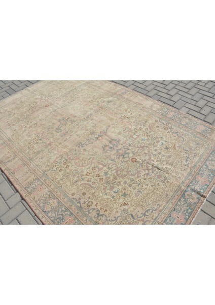 Türk Halısı, Eskitme Halı, Halı, 186 x 279 cm Bej Halı, El Dokuma Yer Halı, Bohemsı Salon Halı, 10937