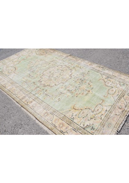 Türk Halısı, Eskitme Halı, Halı, 170 x 304 cm Bej Halı, Organik Yer Halı, Yer Halı, 7002
