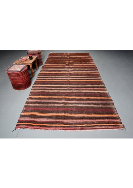 Eskitme Halı, Türk Halısı, Halı, 165 x 350 cm Kahverengi Halı, Ofice Oturma Odası Halı, 8240
