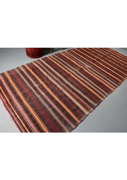 Eskitme Halı, Türk Halısı, Halı, 165 x 350 cm Kahverengi Halı, Ofice Oturma Odası Halı, 8240