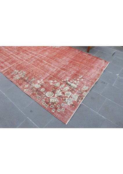 Türk Halısı, Eskitme Halı, Halı, 157 x 257 cm Kırmızı Halı, Dekoratif Büyük Halı, 4606
