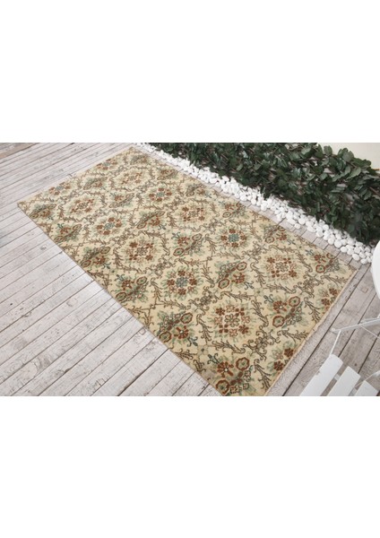 Türk Halısı, Eskitme Halı, Halı, 112 x 210 cm Kahverengi Halı, Organik Banyo Halı, 8274