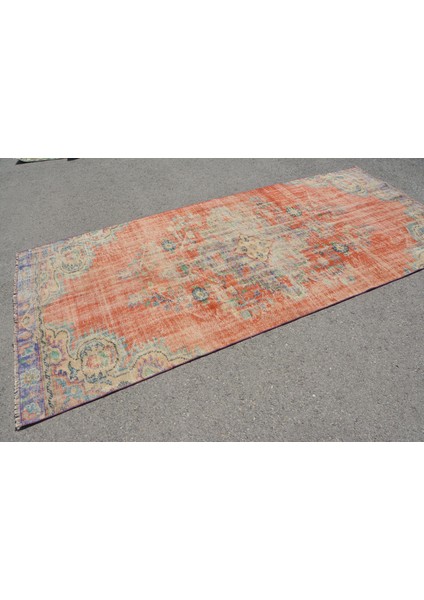 Türk Halısı, Eskitme Halı, Halı, 136 x 291 cm Turuncu Halı, Dekoratif Yer Halı, El Yapımı Oturma Odası fiyatları