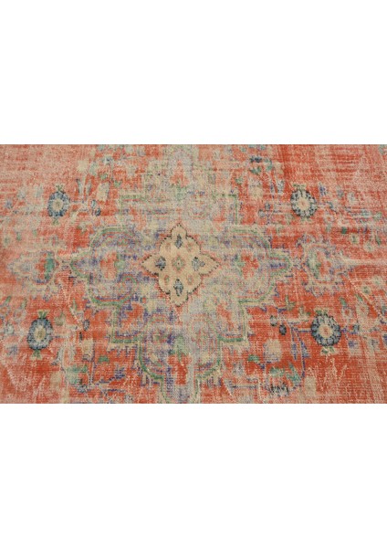 Türk Halısı, Eskitme Halı, Halı, 136 x 291 cm Turuncu Halı, Dekoratif Yer Halı, El Yapımı Oturma Odası indirimleri