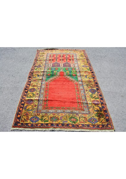 Türk Halısı, Eskitme Halı, Halı, 139 x 231 cm Kırmızı Halı, Alan Halı, Bohemsı Alan Halı, 7617