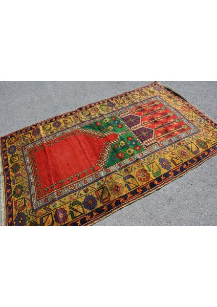 Türk Halısı, Eskitme Halı, Halı, 139 x 231 cm Kırmızı Halı, Alan Halı, Bohemsı Alan Halı, 7617