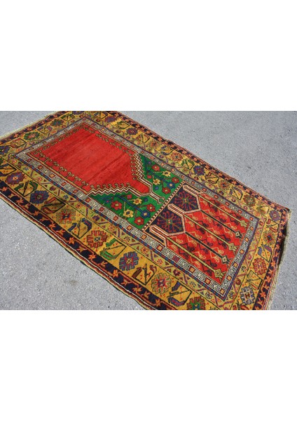 Türk Halısı, Eskitme Halı, Halı, 139 x 231 cm Kırmızı Halı, Alan Halı, Bohemsı Alan Halı, 7617