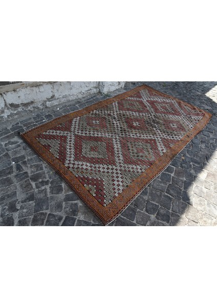 Türk Halısı, Eskitme Halı, Halı, 166 x 290 cm Turuncu Halı, Bahçe Salon Halı, El Yapımı Salon Halı, 1 fiyatları