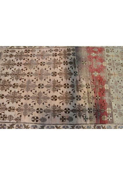 Eskitme Halı, Türk Halısı, Halı, 125 x 244 cm Bej Halı, Yün Banyo Halı, Bohemsı Banyo Halı, 5056