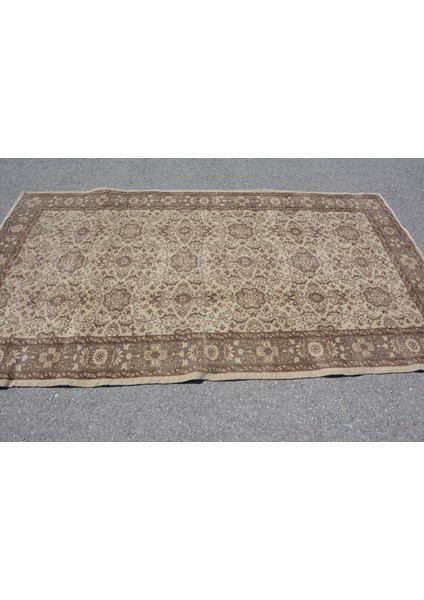 Eskitme Halı, Türk Halısı, Halı, 140 x 252 cm Bej Halı, Dekoratif Banyo Halı, Banyo Halı, 10011