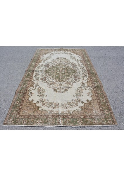 Türk Halısı, Eskitme Halı, Halı, 162 x 256 cm Yeşil Halı, El Dokuma Oturma Odası Halı, 10036