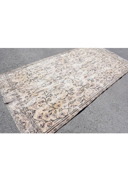 Eskitme Halı, Türk Halısı, Halı, 154 x 289 cm Bej Halı, Kabilesı Büyük Halı, Yün Yer Halı, 7871