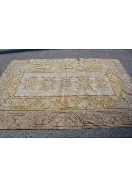 Eskitme Halı, Türk Halısı, Halı, 190 x 286 cm Bej Halı, El Yapımı Salon Halı, Bahçe Büyük Halı, 8855 fırsatları