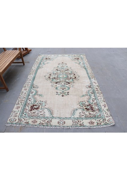 Eskitme Halı, Türk Halısı, Halı, 170 x 275 cm Bej Halı, Organik Büyük Halı, El Yapımı Yer Halı, 2001
