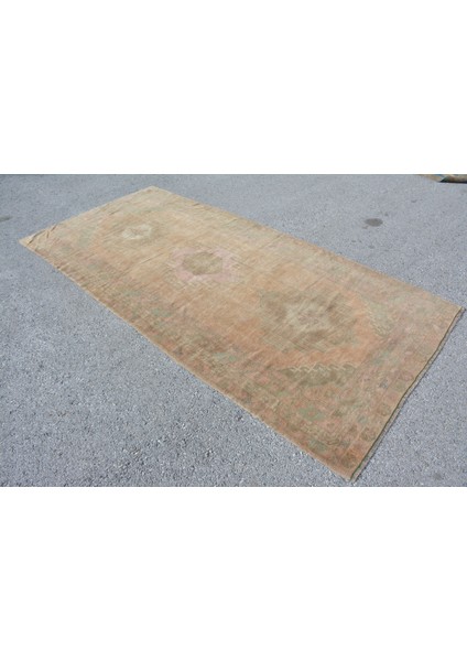 Eskitme Halı, Türk Halısı, Halı, 139 x 300 cm Bej Halı, Ofice Salon Halı, Yer Halı, 8974