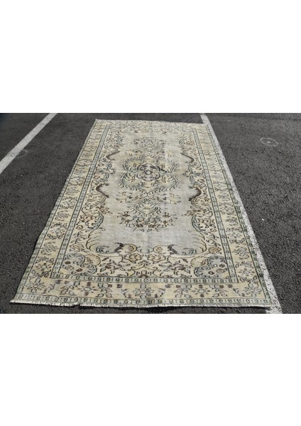 Türk Halısı, Eskitme Halı, Halı, 174 x 274 cm Bej Halı, Yün Oturma Odası Halı, Bahçe Yer Halı, 5293