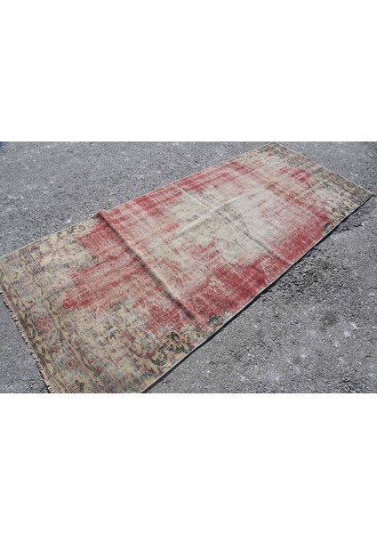 Türk Halısı, Eskitme Halı, Halı, 120 x 293 cm Kırmızı Halı, Ofice Banyo Halı, Banyo Halı, 6678