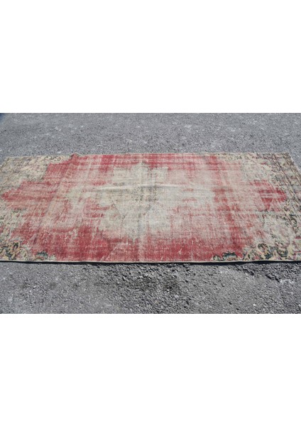 Türk Halısı, Eskitme Halı, Halı, 120 x 293 cm Kırmızı Halı, Ofice Banyo Halı, Banyo Halı, 6678