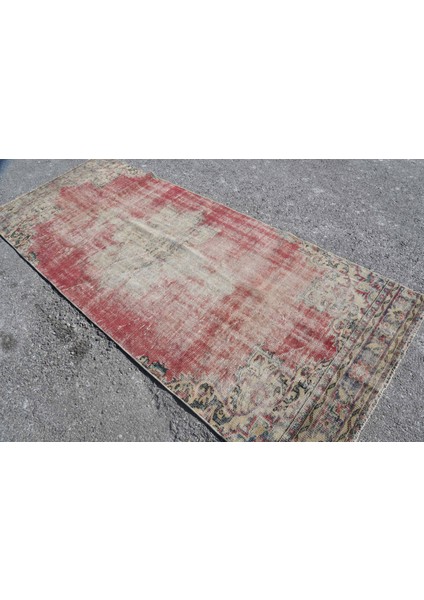Türk Halısı, Eskitme Halı, Halı, 120 x 293 cm Kırmızı Halı, Ofice Banyo Halı, Banyo Halı, 6678