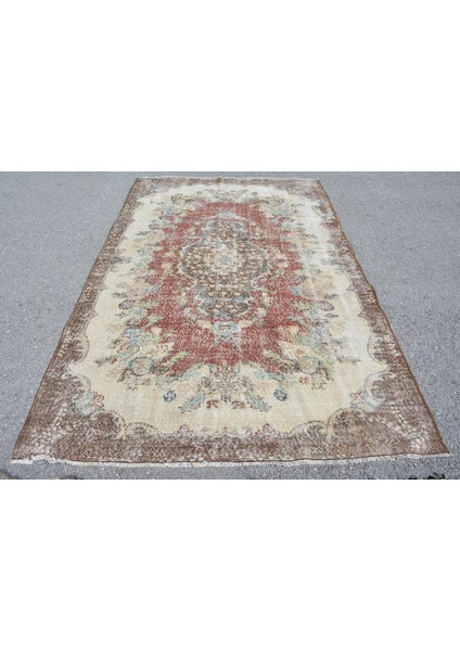 Eskitme Halı, Türk Halısı, Halı, 166 x 260 cm Kahverengi Halı, Organik Oturma Odası Halı, 9604