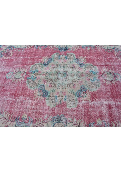 Eskitme Halı, Türk Halısı, Halı, 202 x 306 cm Kırmızı Halı, Bahçe Yer Halı, Organik Büyük Halı, 12484
