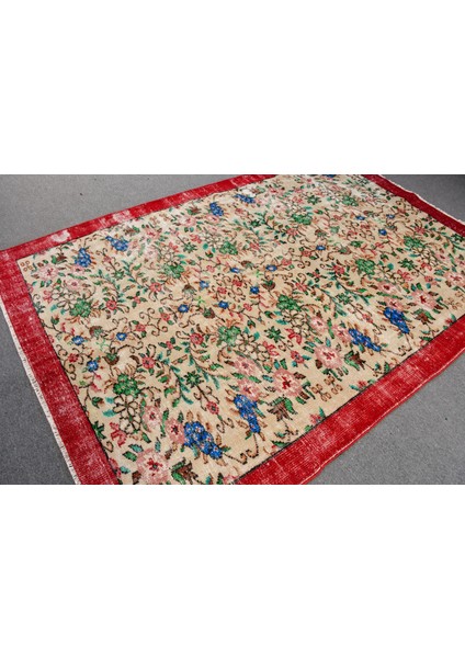 Eskitme Halı, Türk Halısı, Halı, 182 x 267 cm Bej Halı, Yün Büyük Halı, Ofice Oturma Odası Halı, 1218