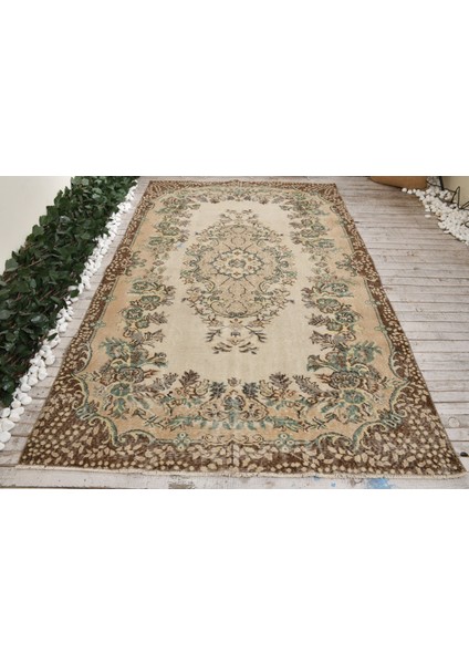 Eskitme Halı, Türk Halısı, Halı, 282 x 173 cm Bej Halı, Anadolusı Oturma Odası Halı, 7010