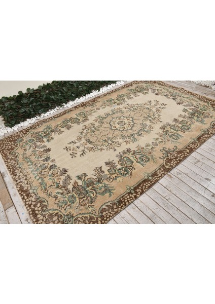 Eskitme Halı, Türk Halısı, Halı, 282 x 173 cm Bej Halı, Anadolusı Oturma Odası Halı, 7010