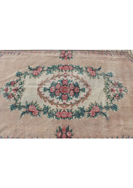 Türk Halısı, Eskitme Halı, Halı, 195 x 305 cm Bej Halı, Ofice Yer Halı, Yün Oturma Odası Halı, 1924