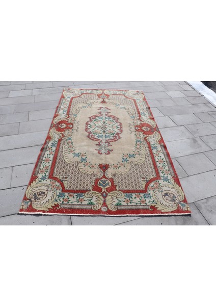 Eskitme Halı, Türk Halısı, Halı, 156 x 266 cm Kırmızı Halı, Dekoratif Salon Halı, 1921