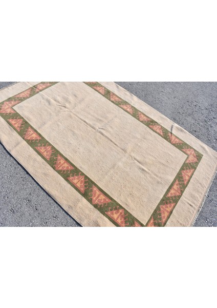 Türk Halısı, Eskitme Halı, Halı, 146 x 224 cm Bej Halı, Anadolusı Banyo Halı, Bahçe Alan Halı, 7054