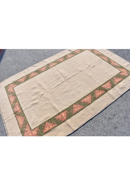 Türk Halısı, Eskitme Halı, Halı, 146 x 224 cm Bej Halı, Anadolusı Banyo Halı, Bahçe Alan Halı, 7054