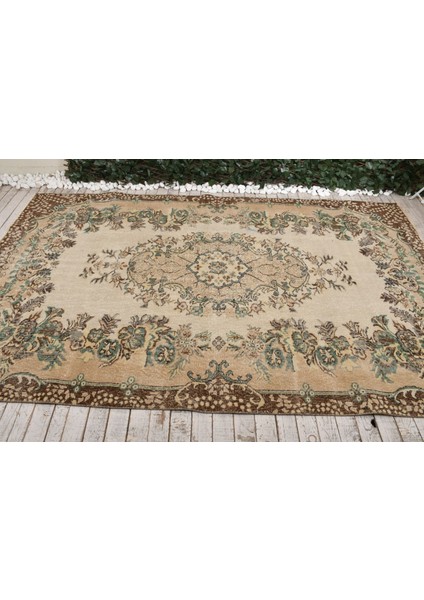 Eskitme Halı, Türk Halısı, Halı, 282 x 173 cm Bej Halı, Anadolusı Oturma Odası Halı, 7010