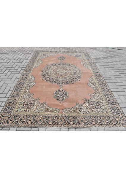 Eskitme Halı, Türk Halısı, Halı, 196 x 304 cm Mavi Halı, El Dokuma Yer Halı, El Yapımı Salon Halı, 96