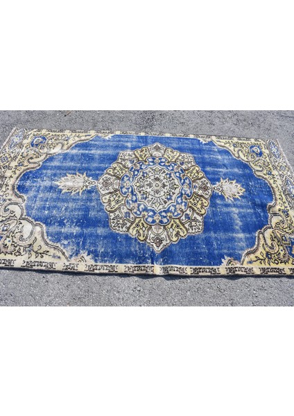 Türk Halısı, Eskitme Halı, Halı, 136 x 251 cm Mavi Halı, Bahçe Alan Halı, El Yapımı Banyo Halı, 7099 modelleri