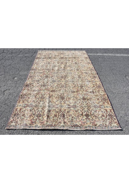 Eskitme Halı, Türk Halısı, Halı, 158 x 267 cm Bej Halı, El Yapımı Oturma Odası Halı, 9975
