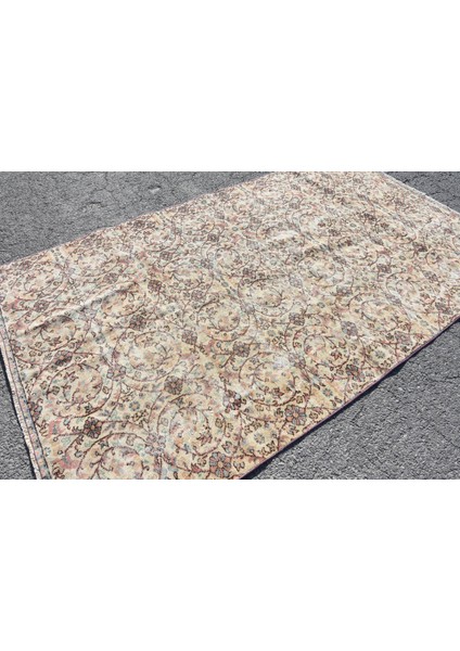 Eskitme Halı, Türk Halısı, Halı, 158 x 267 cm Bej Halı, El Yapımı Oturma Odası Halı, 9975